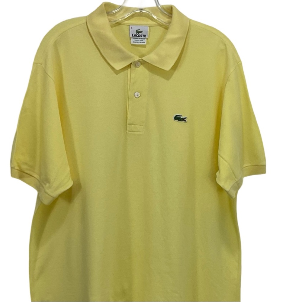 Lacoste Yellow Pique Polo Shirt Classic Design